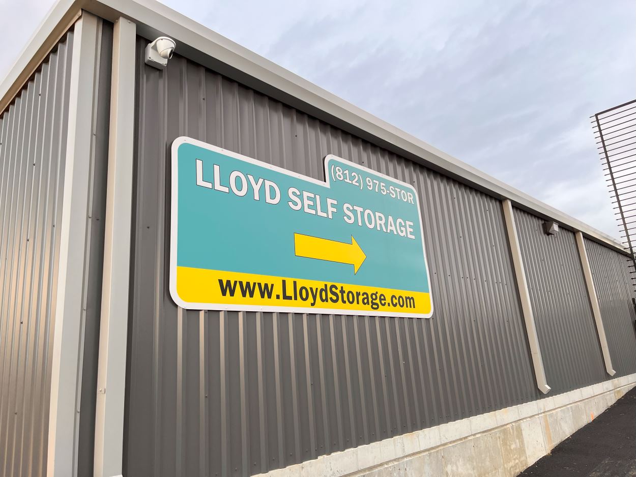 The Lloyd Self Storage branded wall sign
